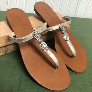Badgley Mischka Thong Sandals with Bling